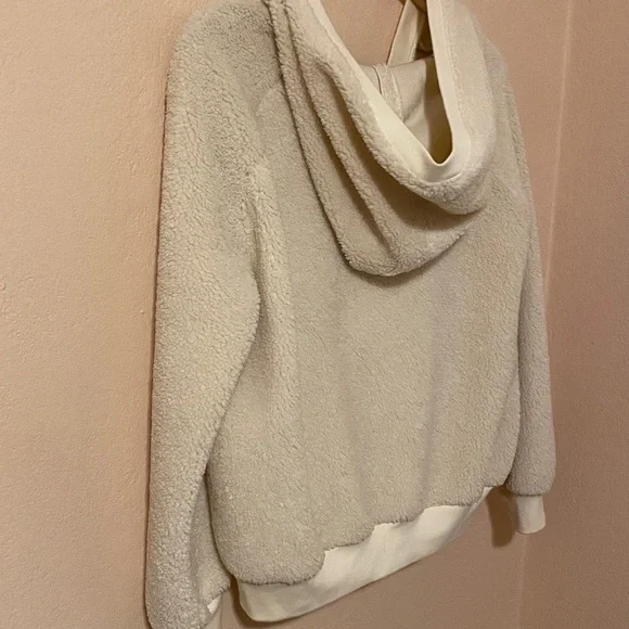 NILI LOTAN Marcello fleece hoodie pullover jacket natural xsmall - Picture 9 of 13